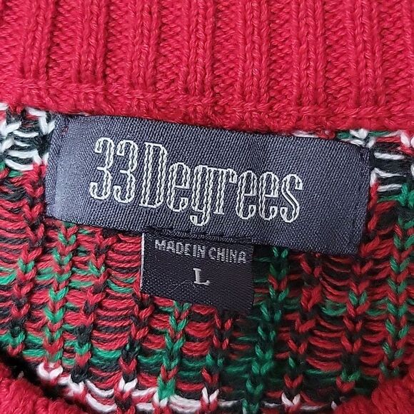 33 DEGREES MENS COTTON SWEATSHIRT WITH CAT ALSO HOLIDAY LIKE - SIZE L - Picture 4 of 6